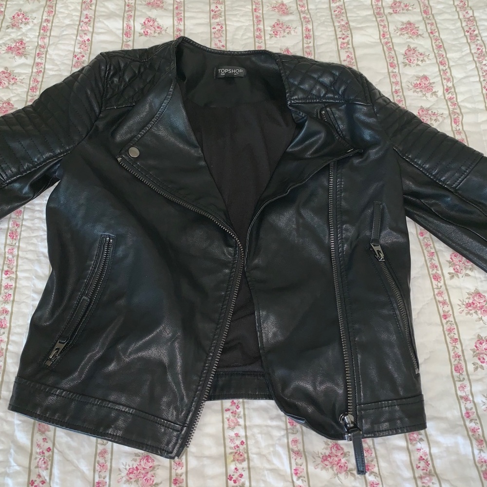 Black leather jacket from topshop